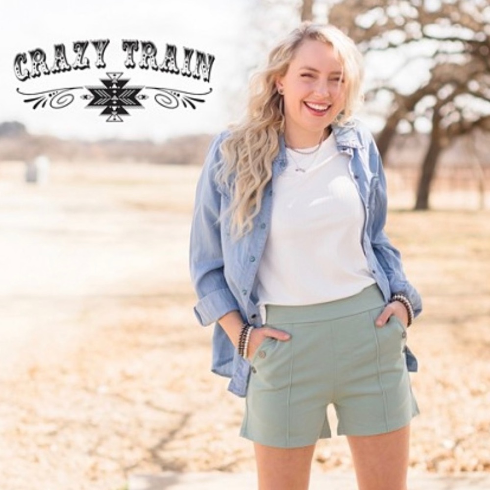 Crazy Train Perfect Pair Shorts - Robin Egg